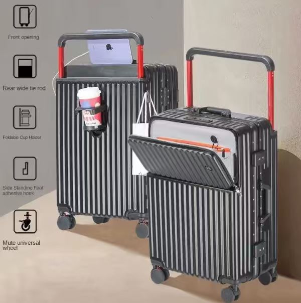 Aluminum Framed Front Open Suitcase
