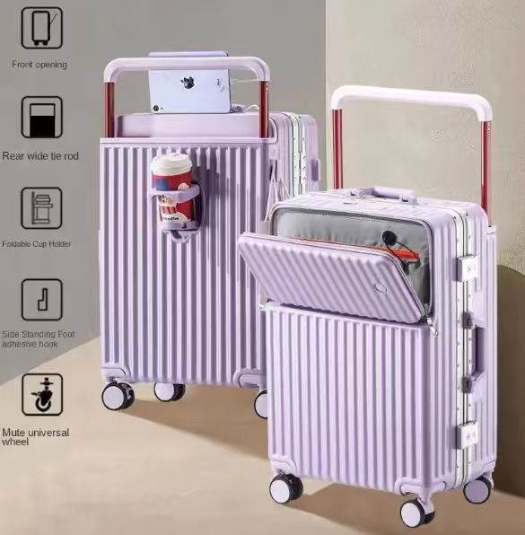Aluminum Framed Front Open Suitcase