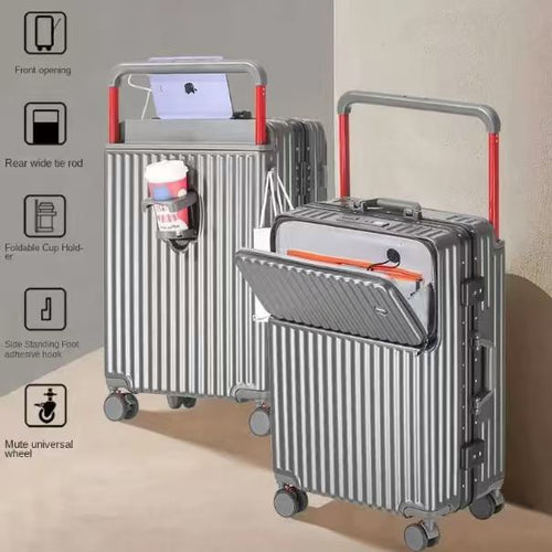Aluminum Framed Front Open Suitcase