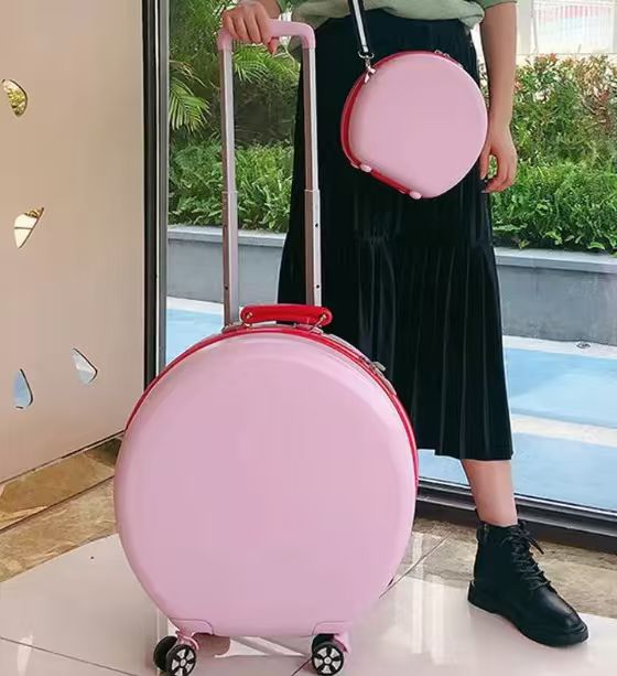 Luggage  Cute Round Universal Wheels Carry-on Suitcase PC Material Suitable